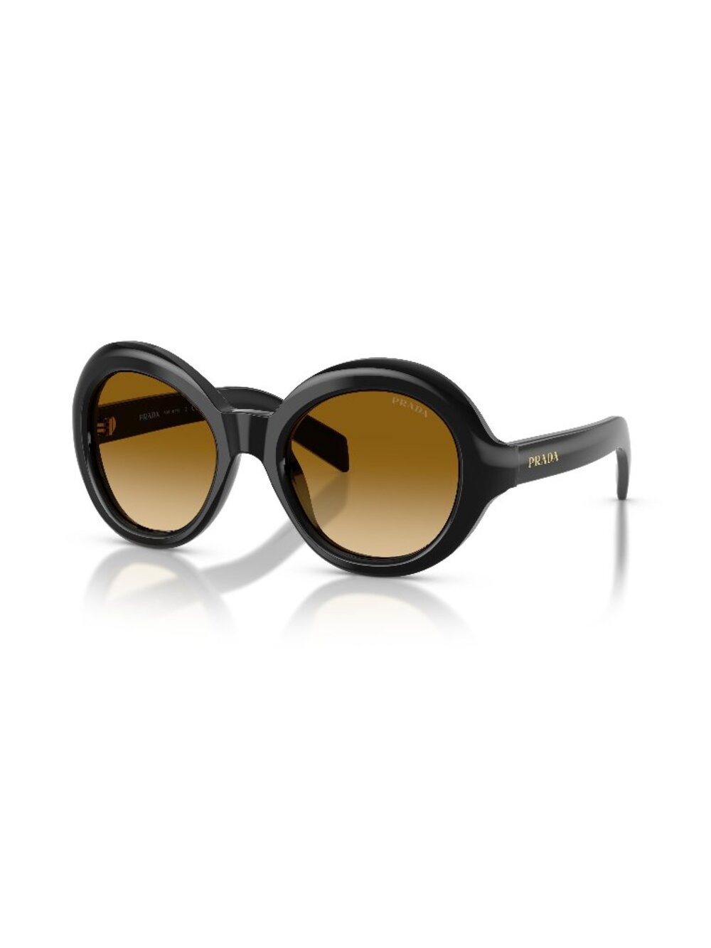New Prada Women's Sunglasses Black Yellow Lens Acetate Frame PR D08SU 16K10X 53